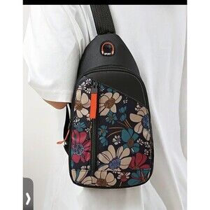 Crossbody Sling Bag Small Half Pack Backpack Shoulder Travel Summer Floral NEW
